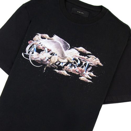 Amiri Pegasus Script Logo T Shirt Black 001