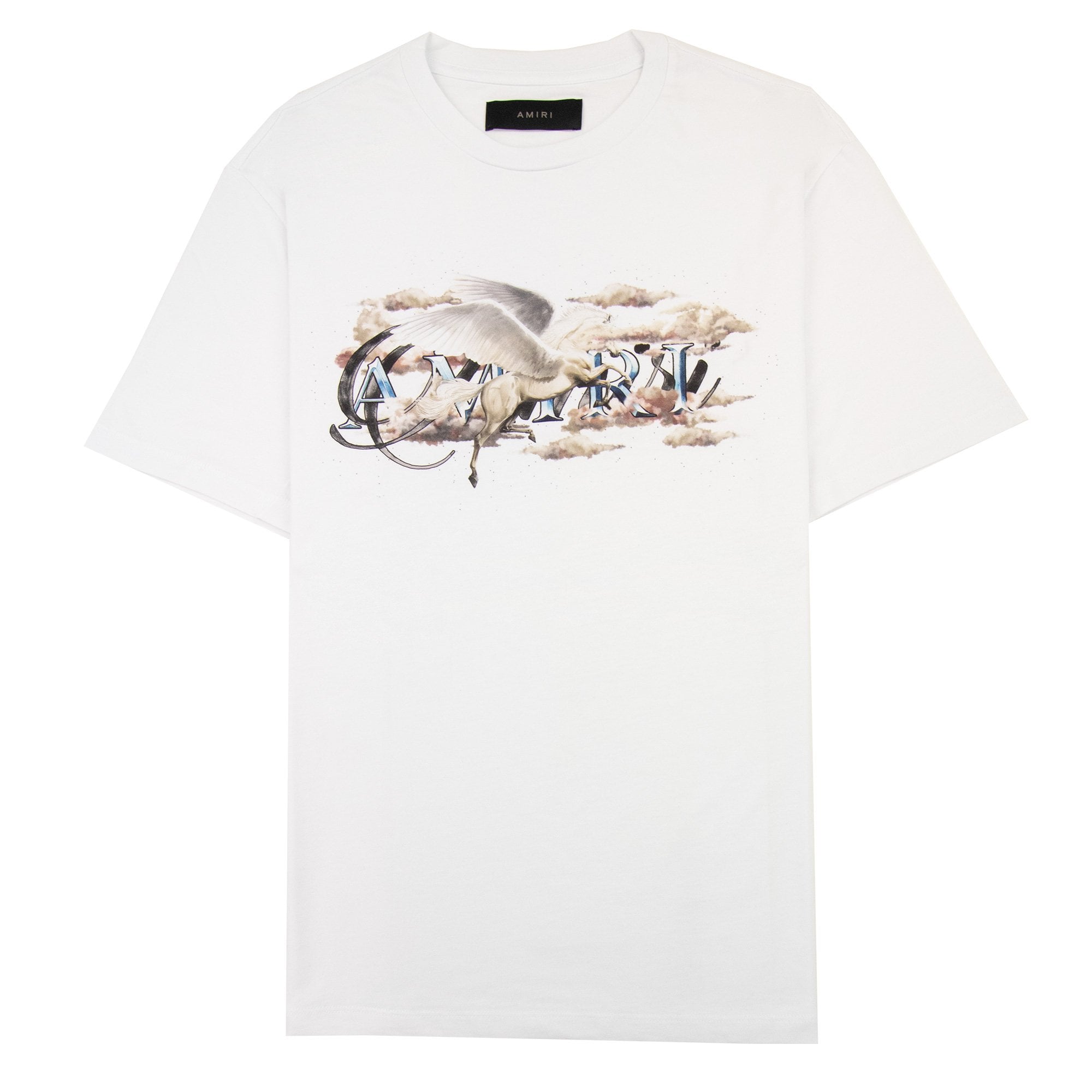 Amiri Pegasus Script Logo T Shirt White 100