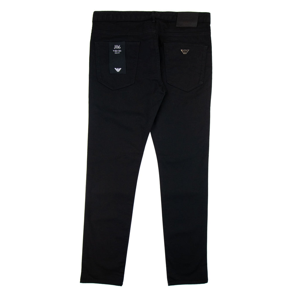 Emporio Armani J06 Slim-fit Stretch-gabardine Jeans Black