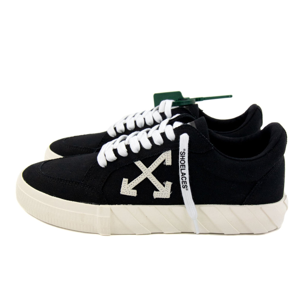 Off White Low Vulcanized Canvas Sneakers Black/white