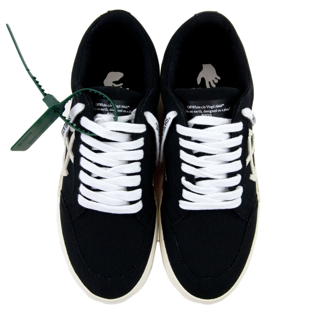 Off White Low Vulcanized Canvas Sneakers Black/white