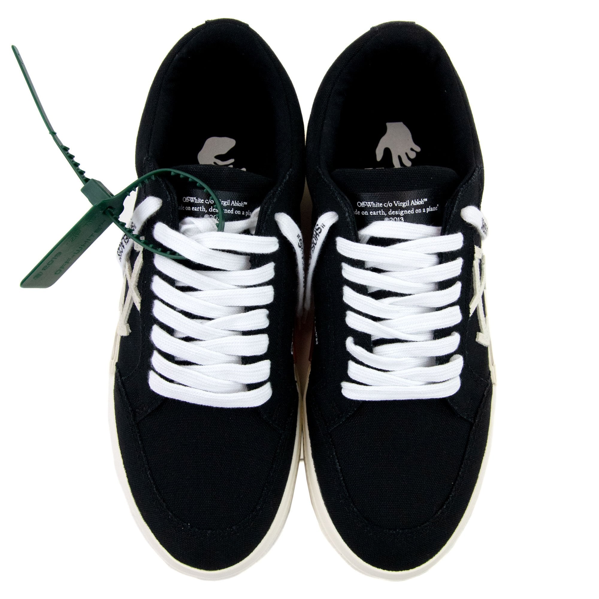 Off White Low Vulcanized Canvas Sneakers Black/white