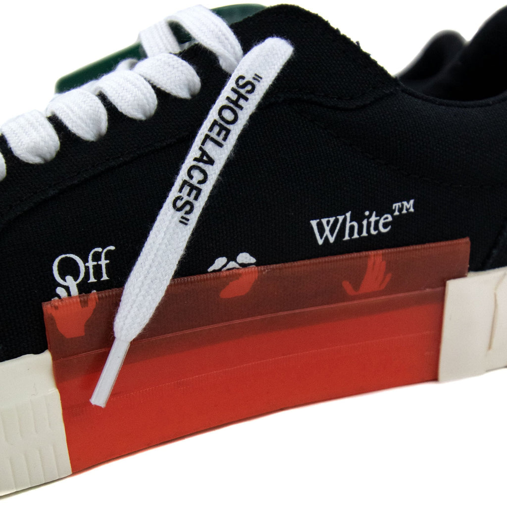 Off White Low Vulcanized Canvas Sneakers Black/white