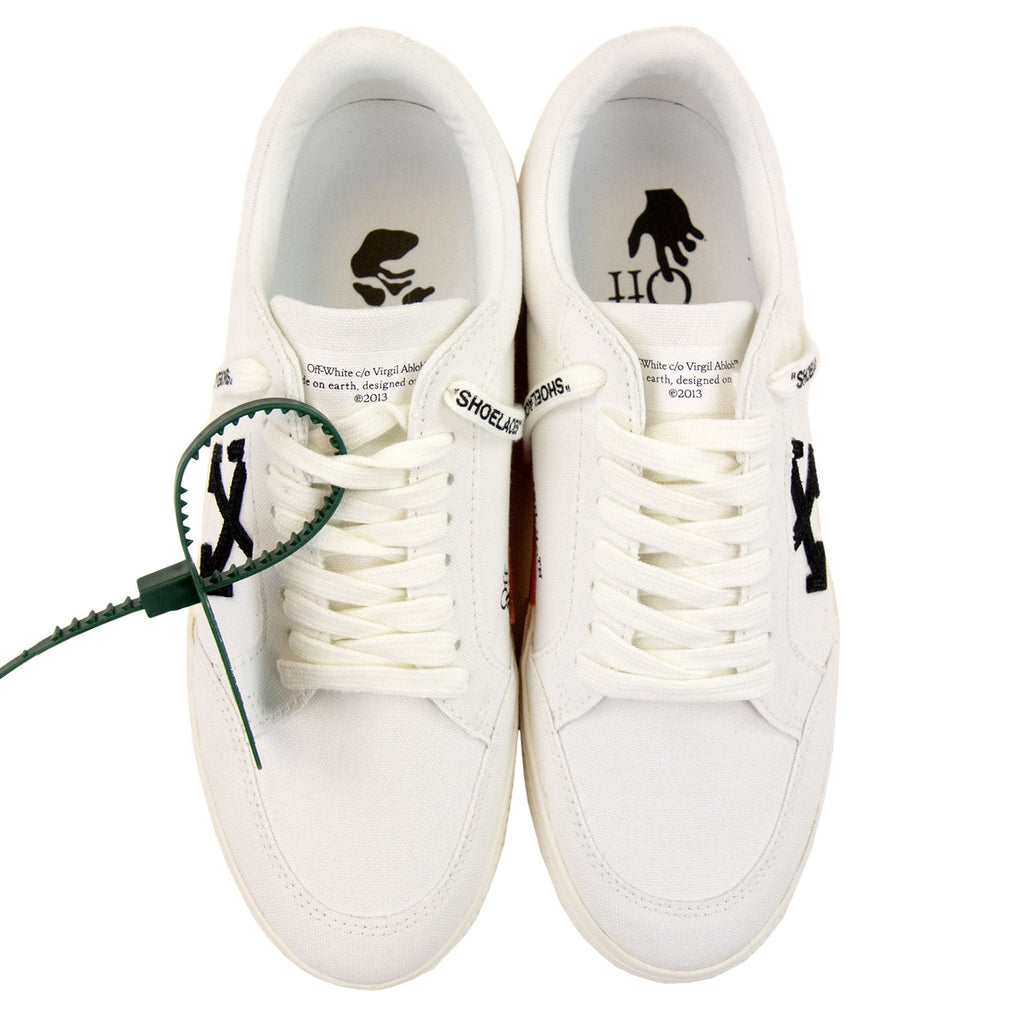 Off White Low Vulcanized Canvas Sneakers White/black