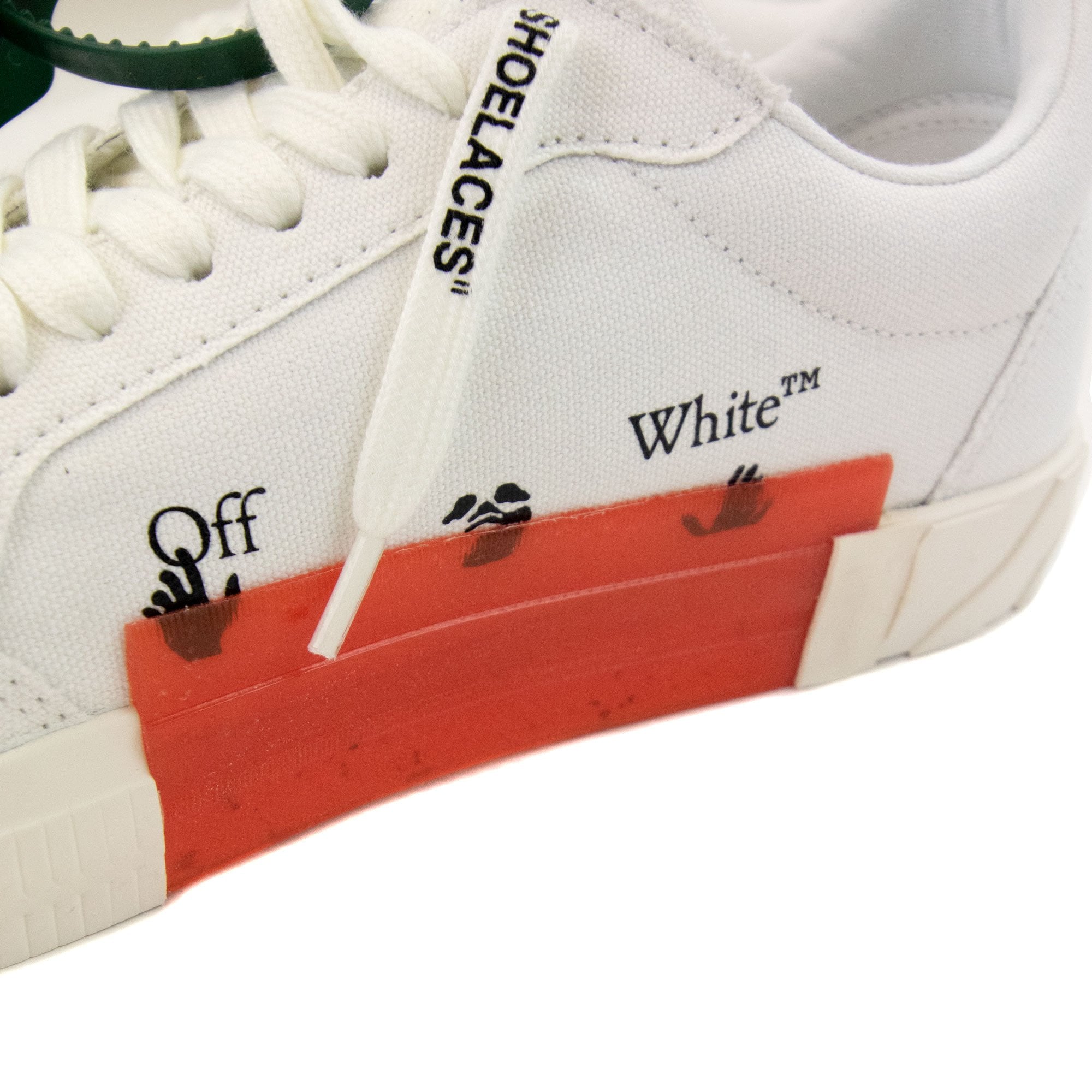 Off White Low Vulcanized Canvas Sneakers White/black