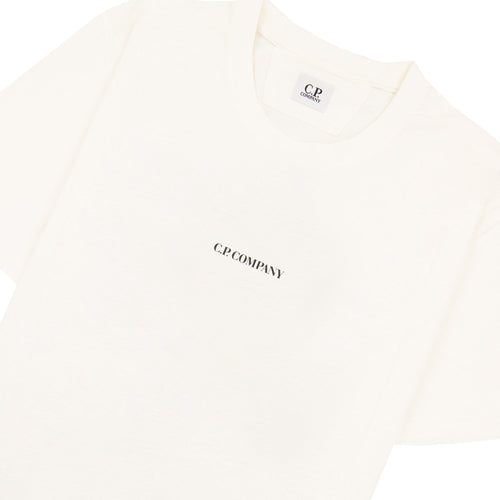Cp Company 30/1 Jersey Reverse Print T Shirt White 103