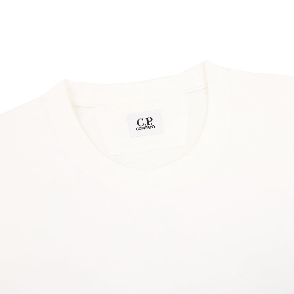 Cp Company 30/1 Jersey Reverse Print T Shirt White 103