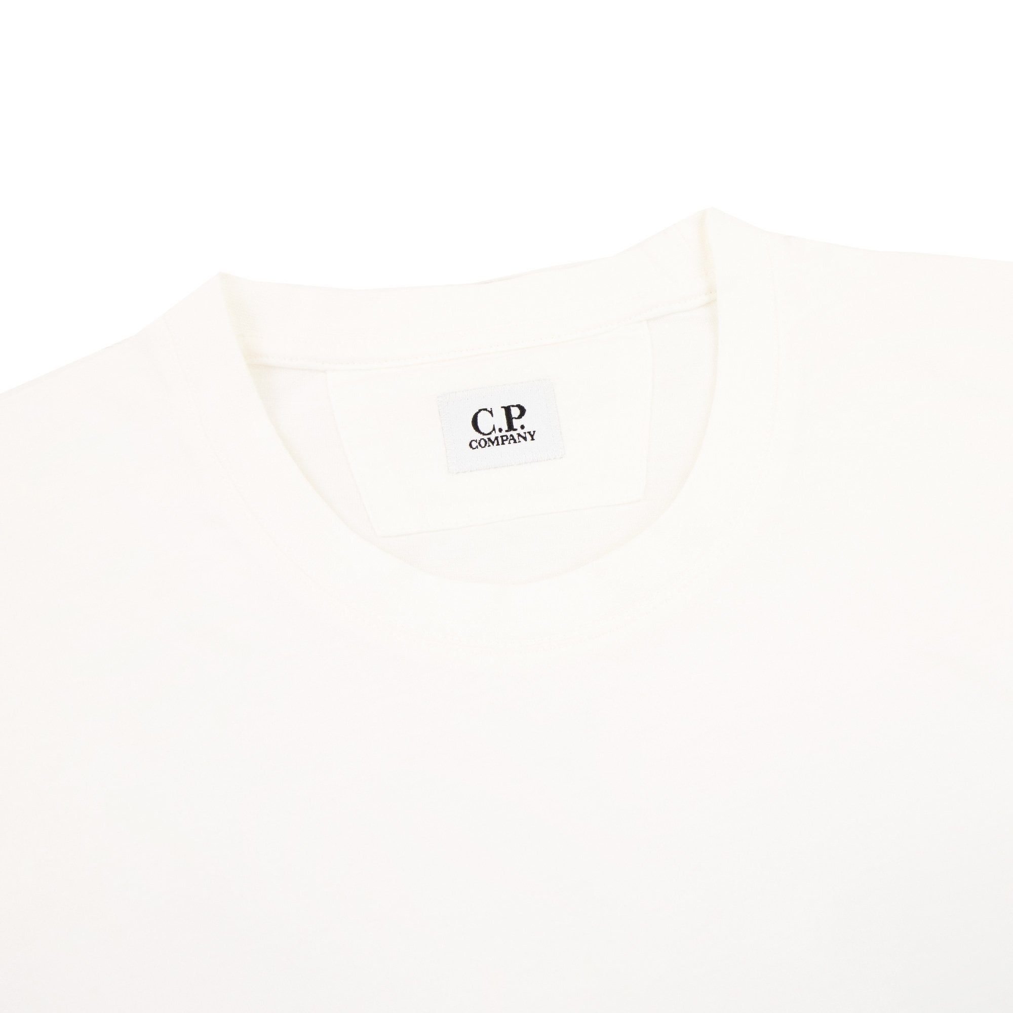 Cp Company 30/1 Jersey Reverse Print T Shirt White 103
