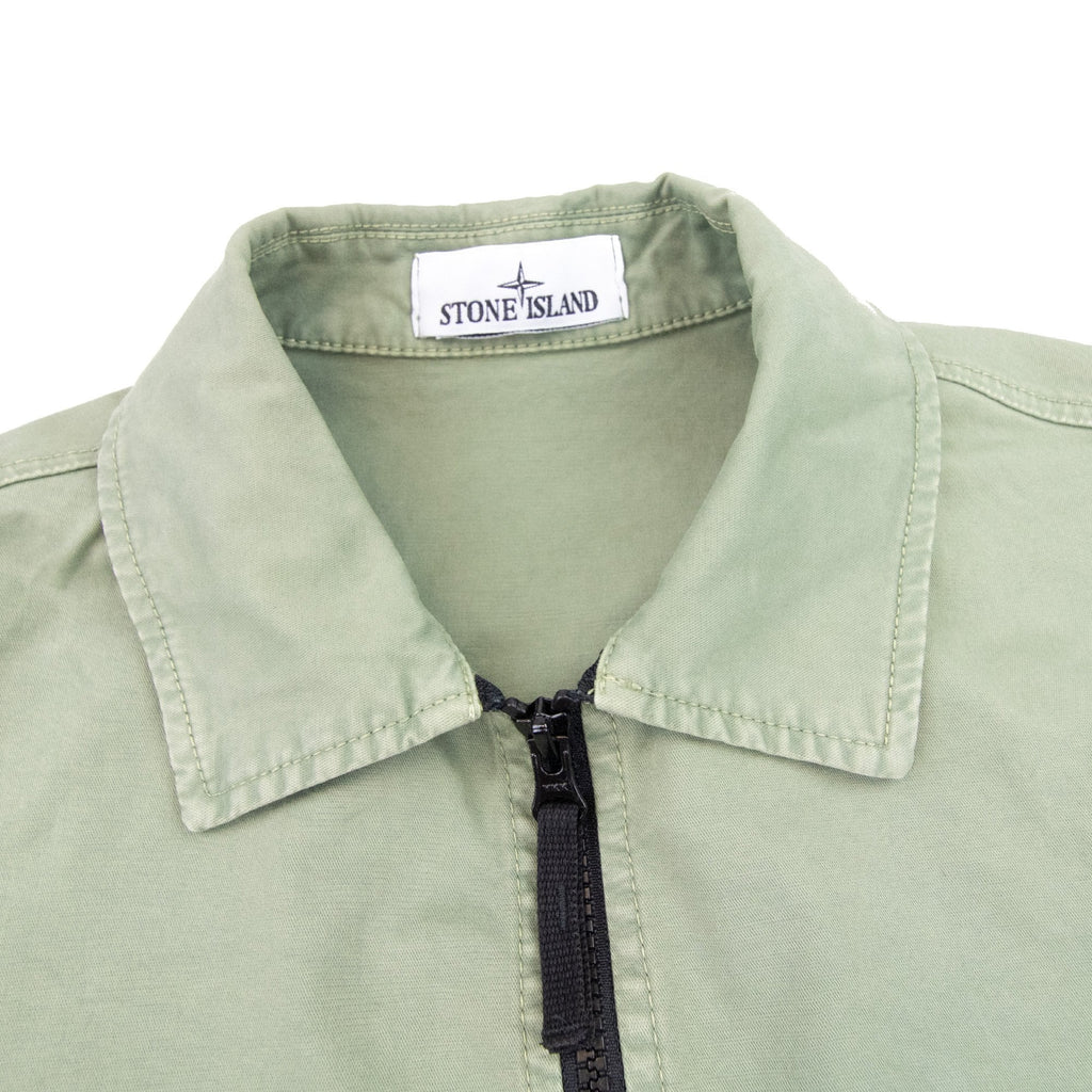 Stone Island 10304 Organic Cotton Old Treatment Overshirt Sage Green V0155