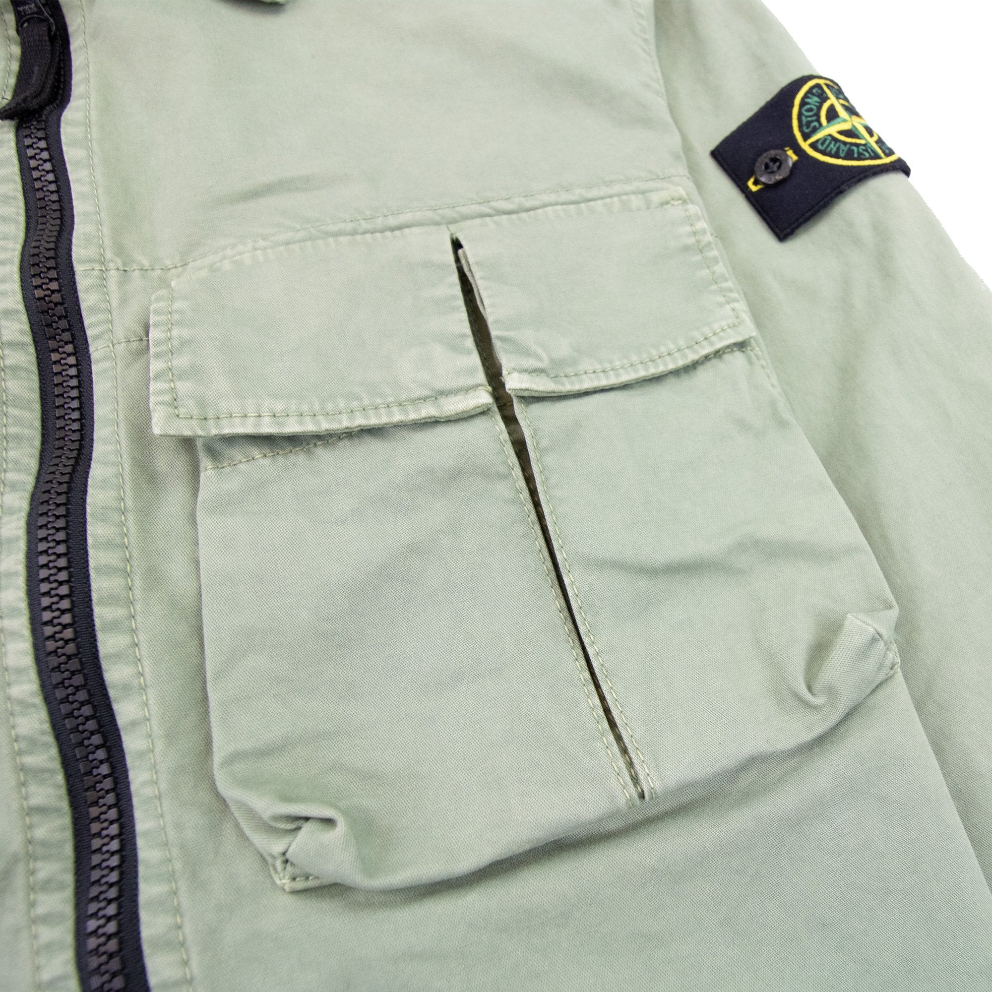 Stone Island 10304 Organic Cotton Old Treatment Overshirt Sage Green V0155