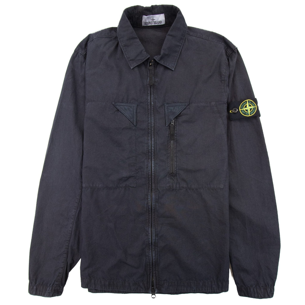 Stone Island 106wn Old Treatment Overshirt Navy V0120