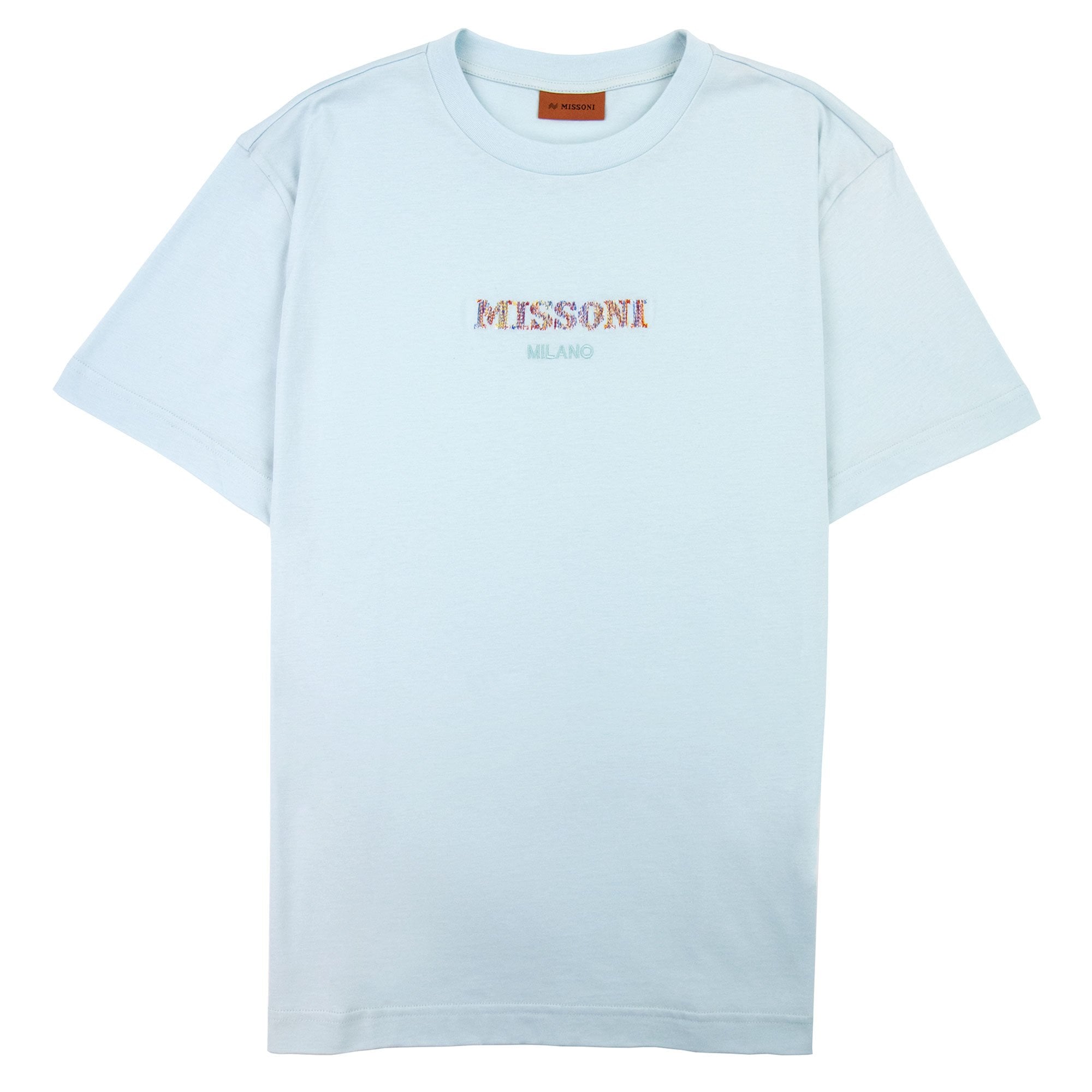 Missoni Embroiderd Milan Logo T Shirt Powder Blue S729x