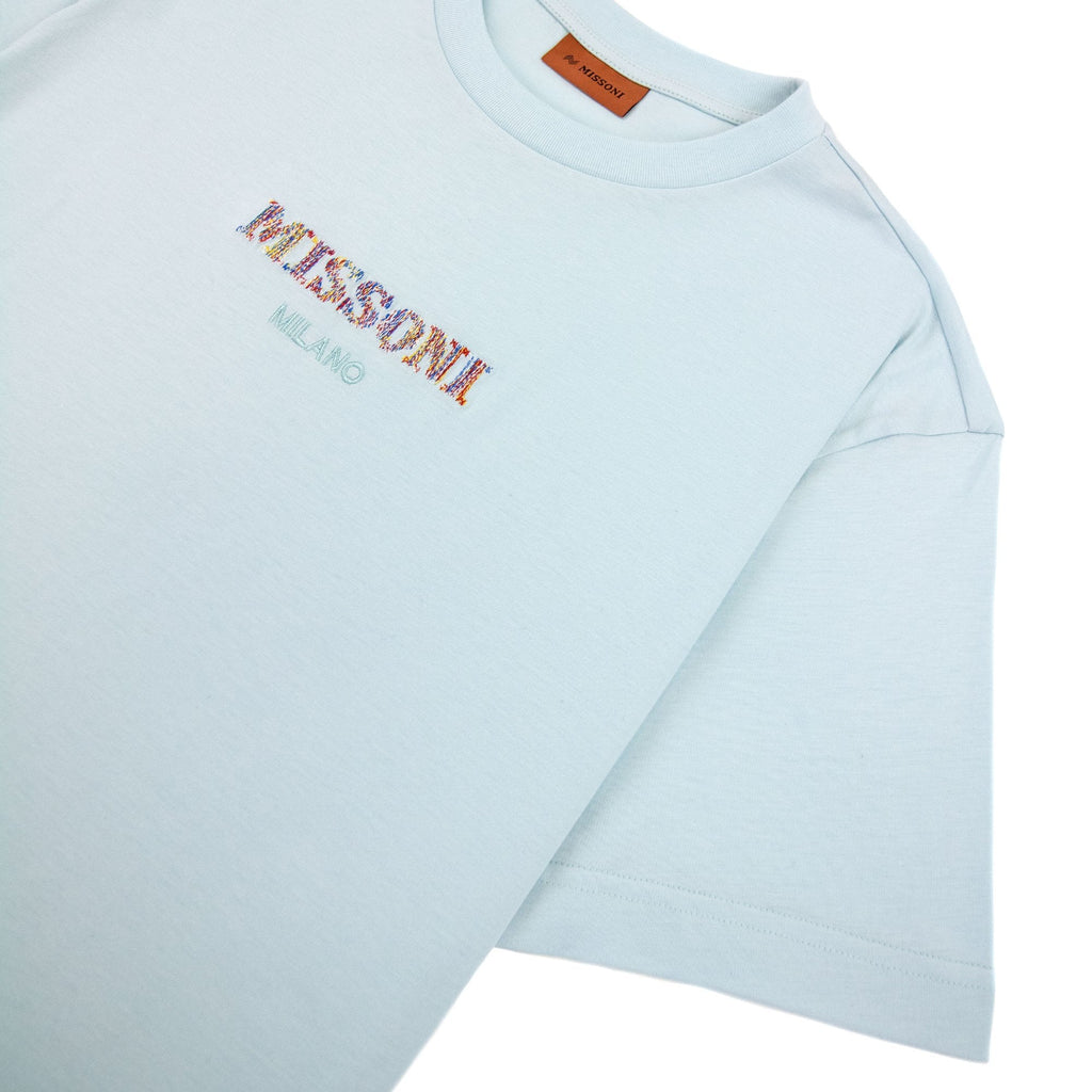 Missoni Embroiderd Milan Logo T Shirt Powder Blue S729x