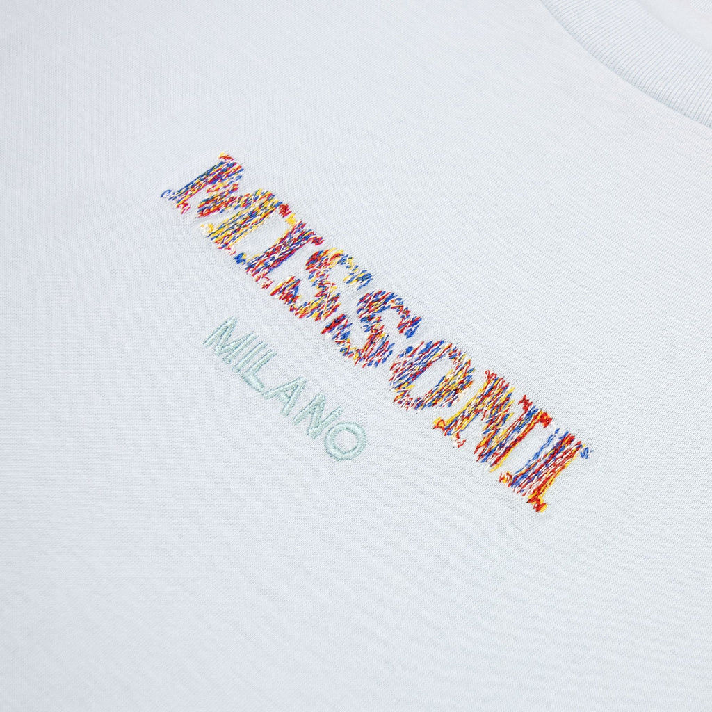 Missoni Embroiderd Milan Logo T Shirt Powder Blue S729x