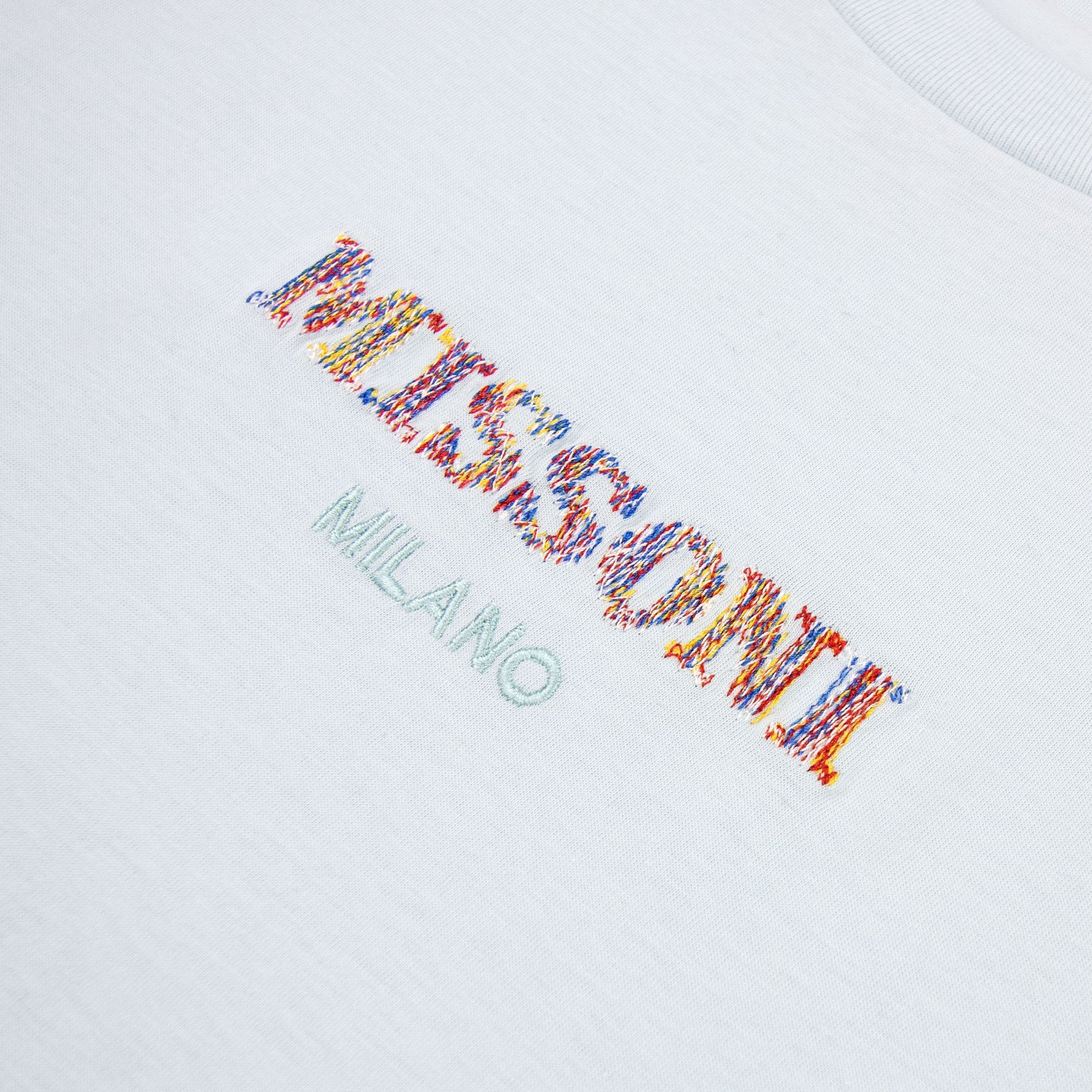 Missoni Embroiderd Milan Logo T Shirt Powder Blue S729x