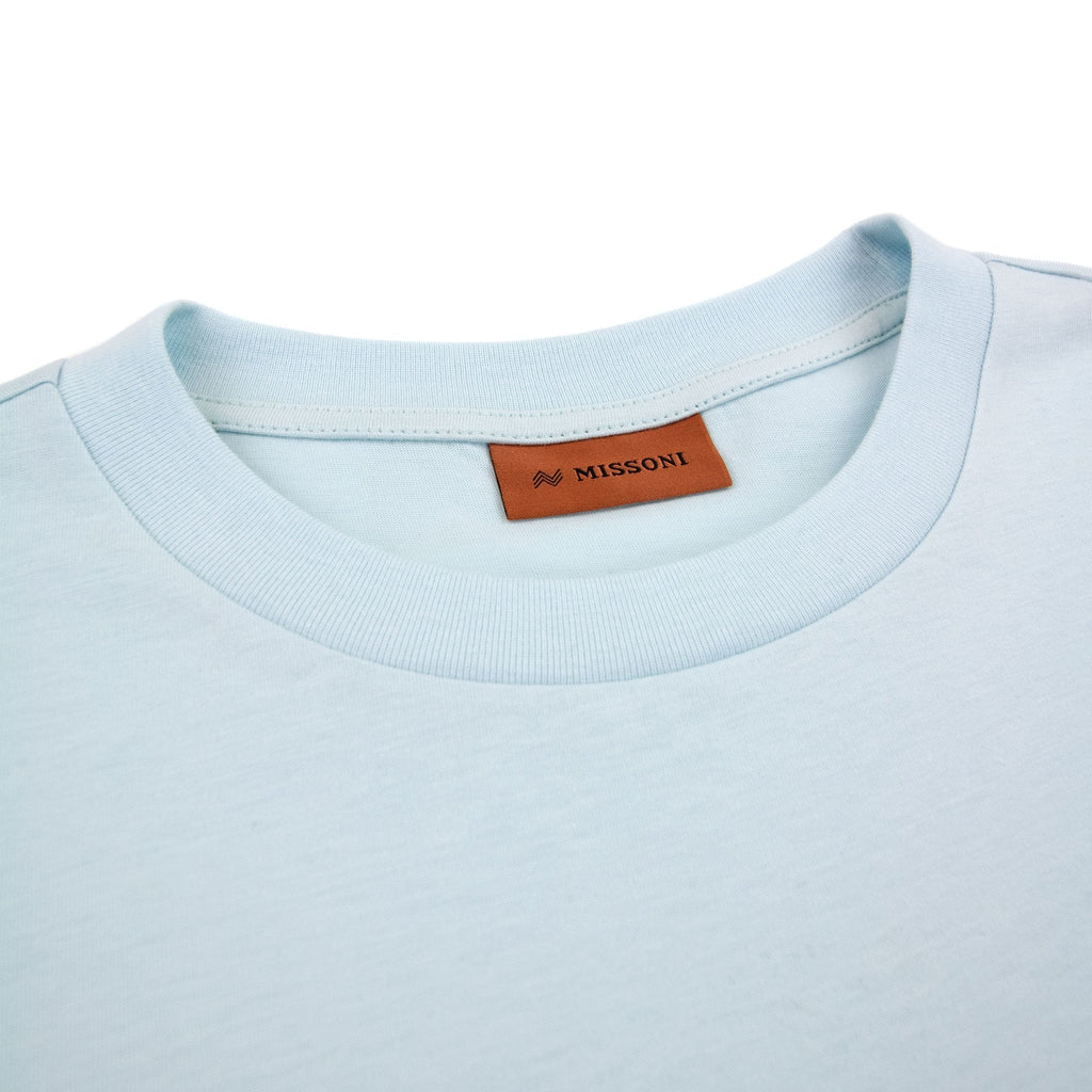 Missoni Embroiderd Milan Logo T Shirt Powder Blue S729x
