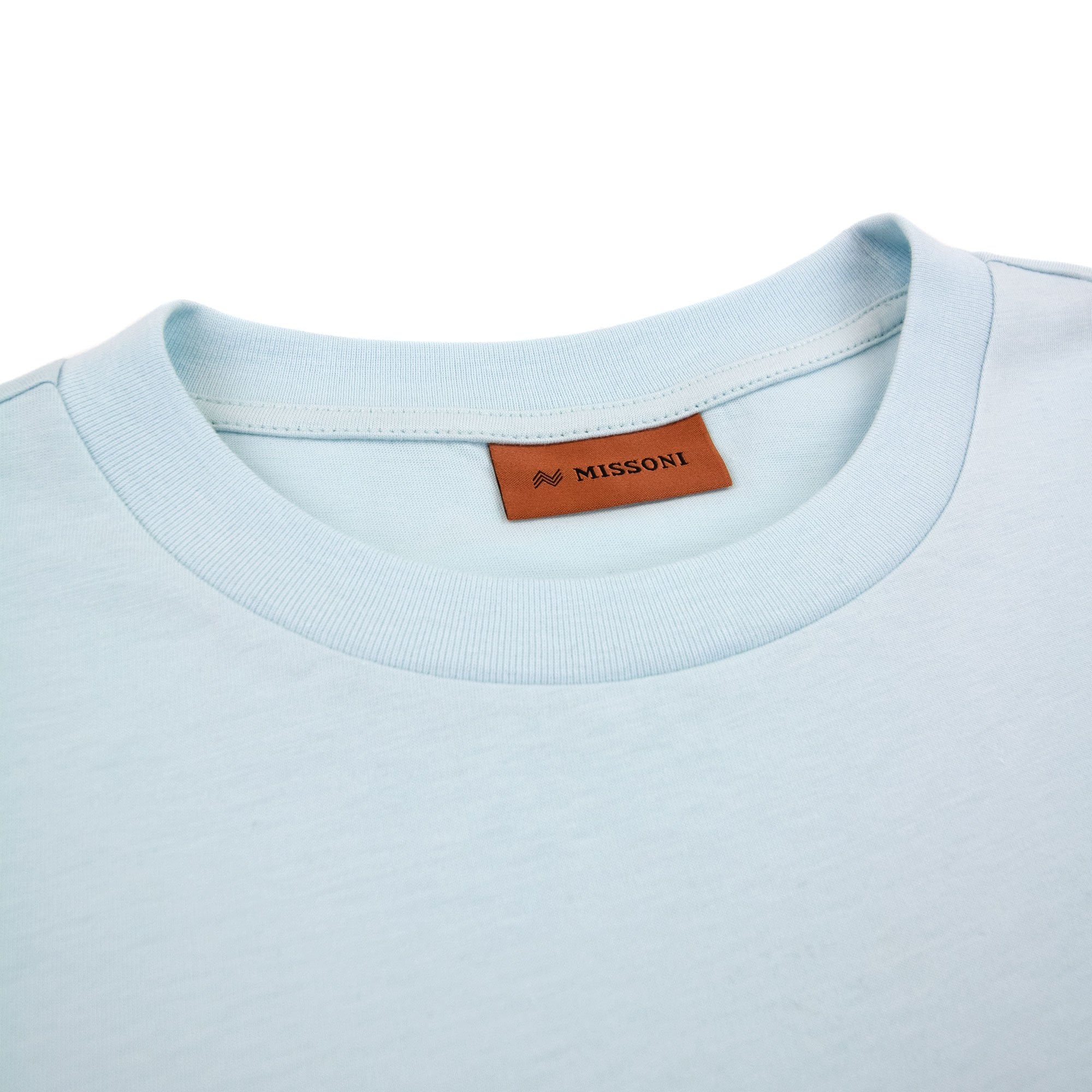 Missoni Embroiderd Milan Logo T Shirt Powder Blue S729x