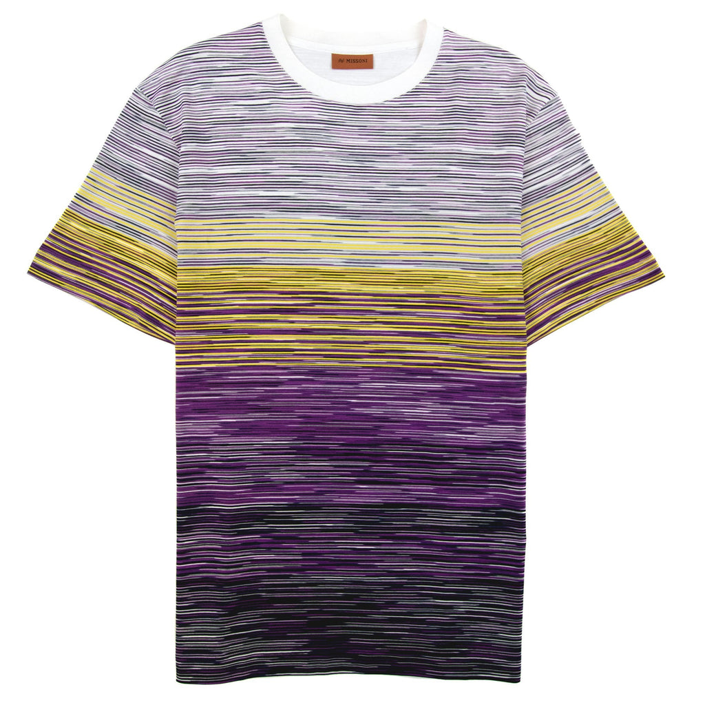 Missoni Slub Cotton Jersey Crewneck T Shirt White Multi