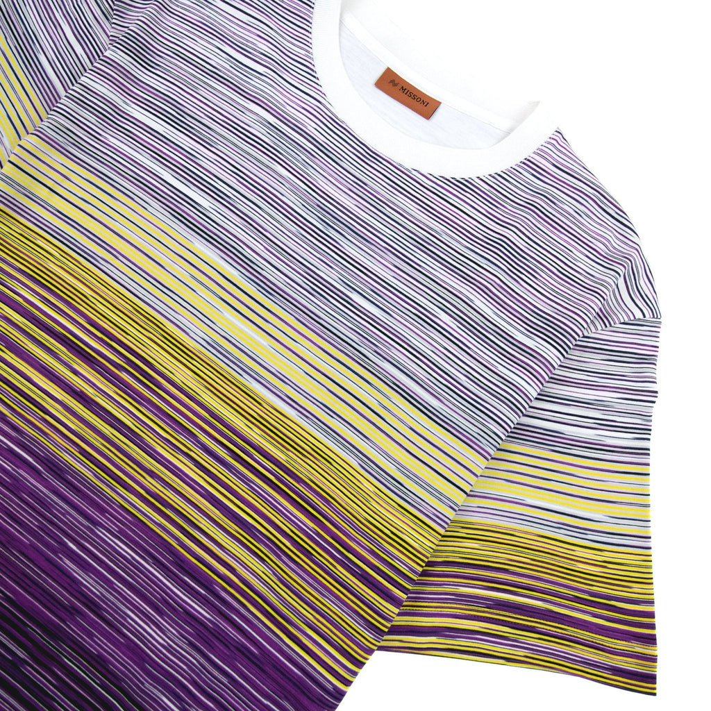 Missoni Slub Cotton Jersey Crewneck T Shirt White Multi