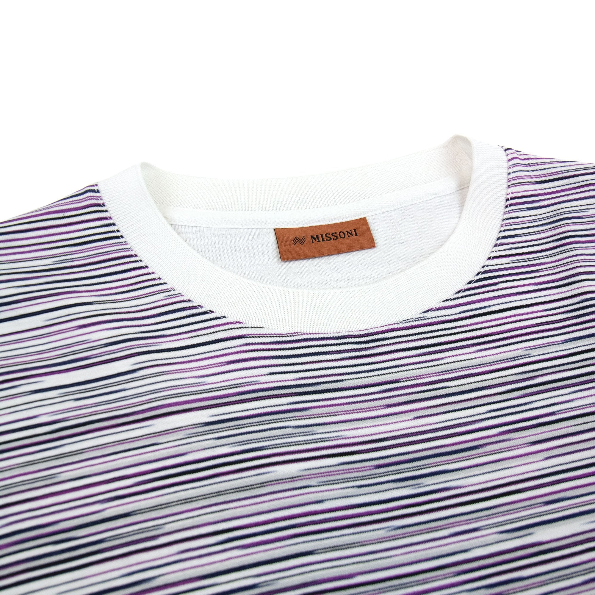 Missoni Slub Cotton Jersey Crewneck T Shirt White Multi