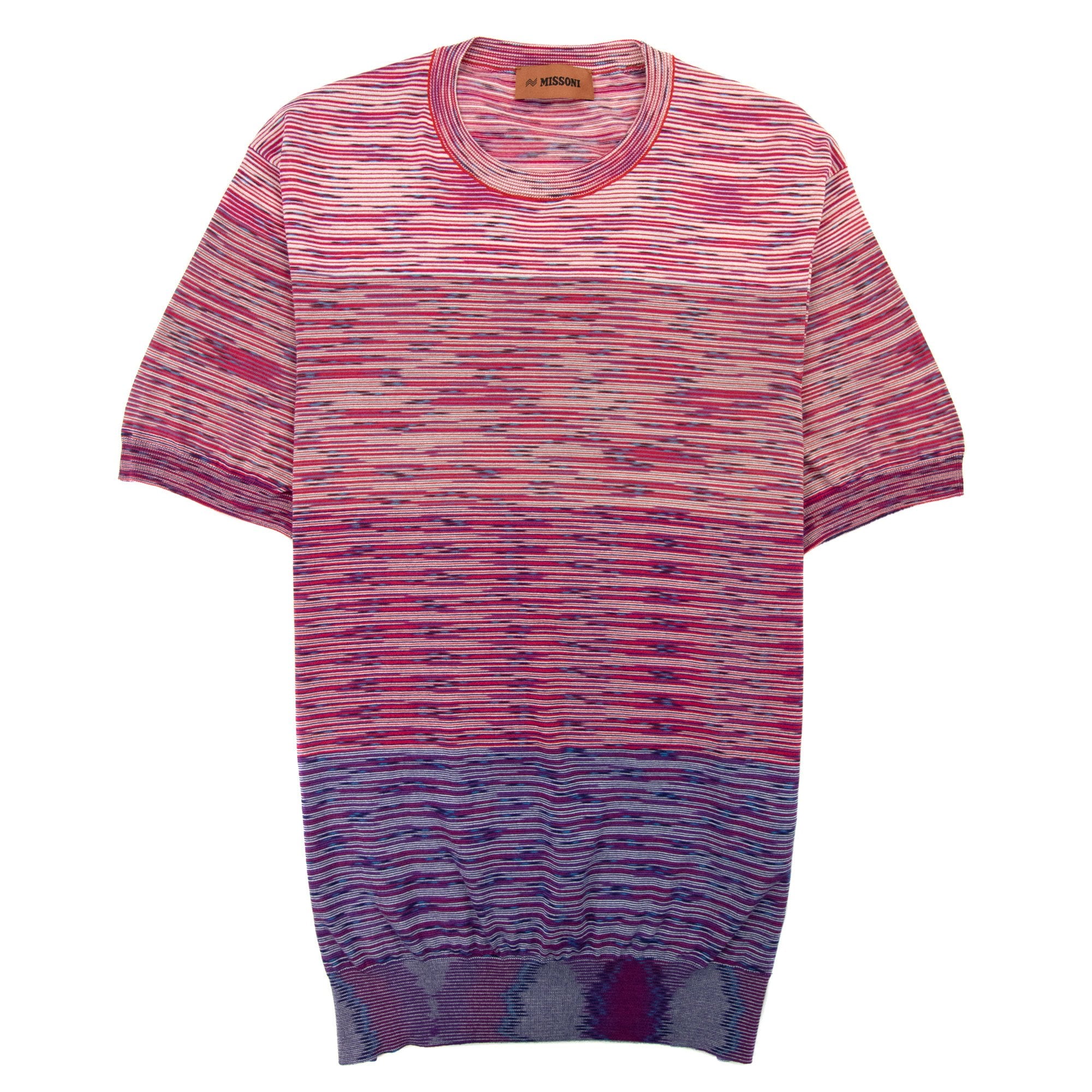Missoni Degrade Stripes Knit S/s T Shirt Pink Multi S505y