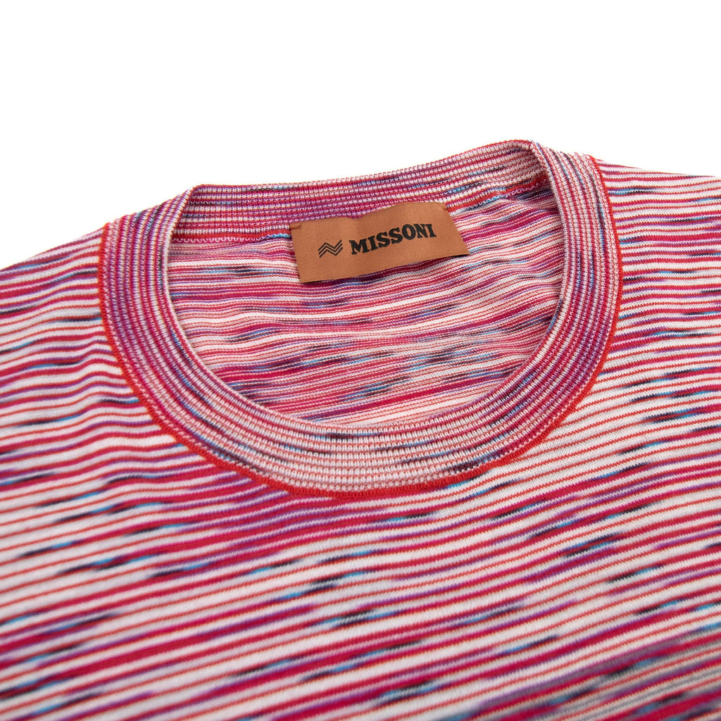Missoni Degrade Stripes Knit S/s T Shirt Pink Multi S505y