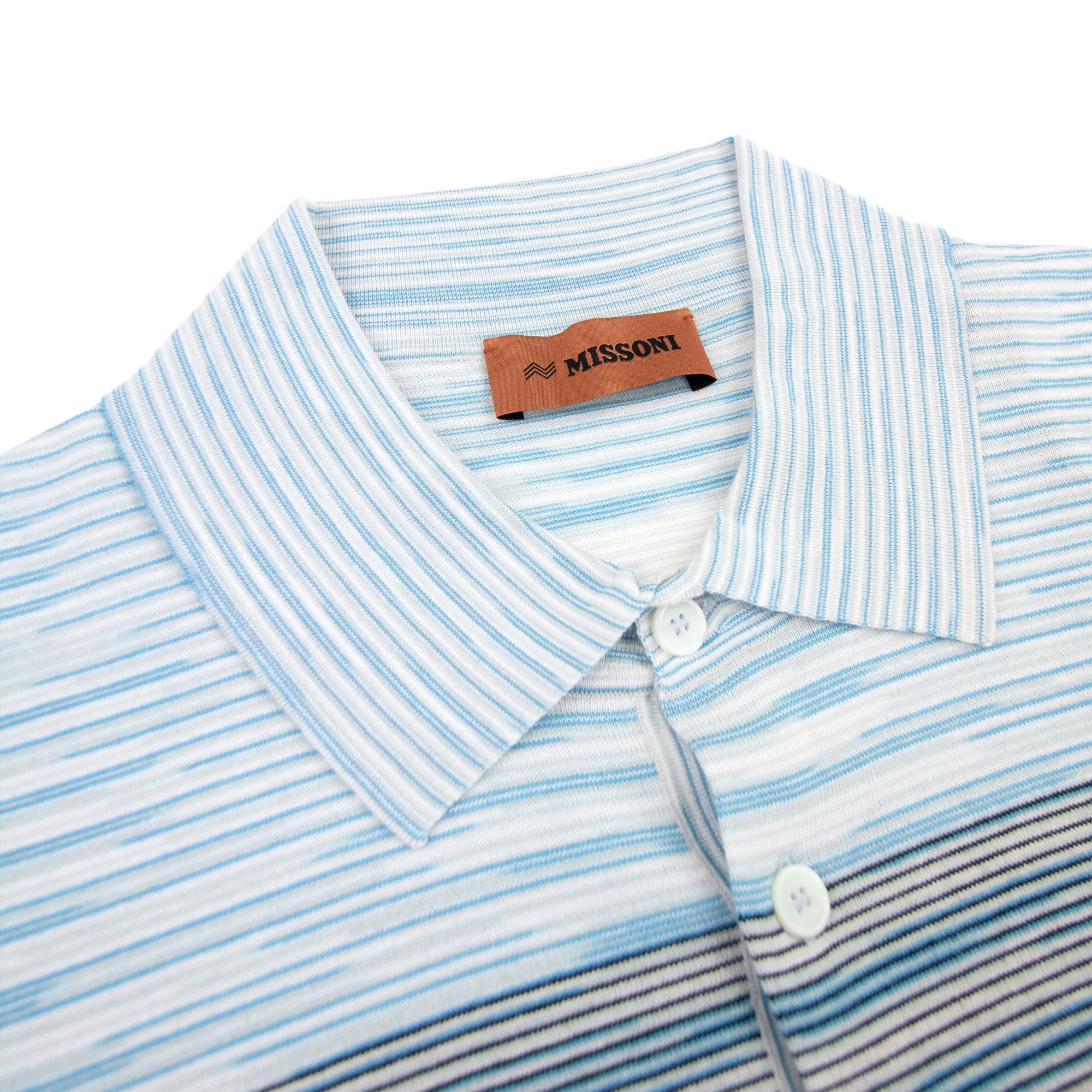 Missoni Degrade Striped S/s Polo Sky Multi S7294