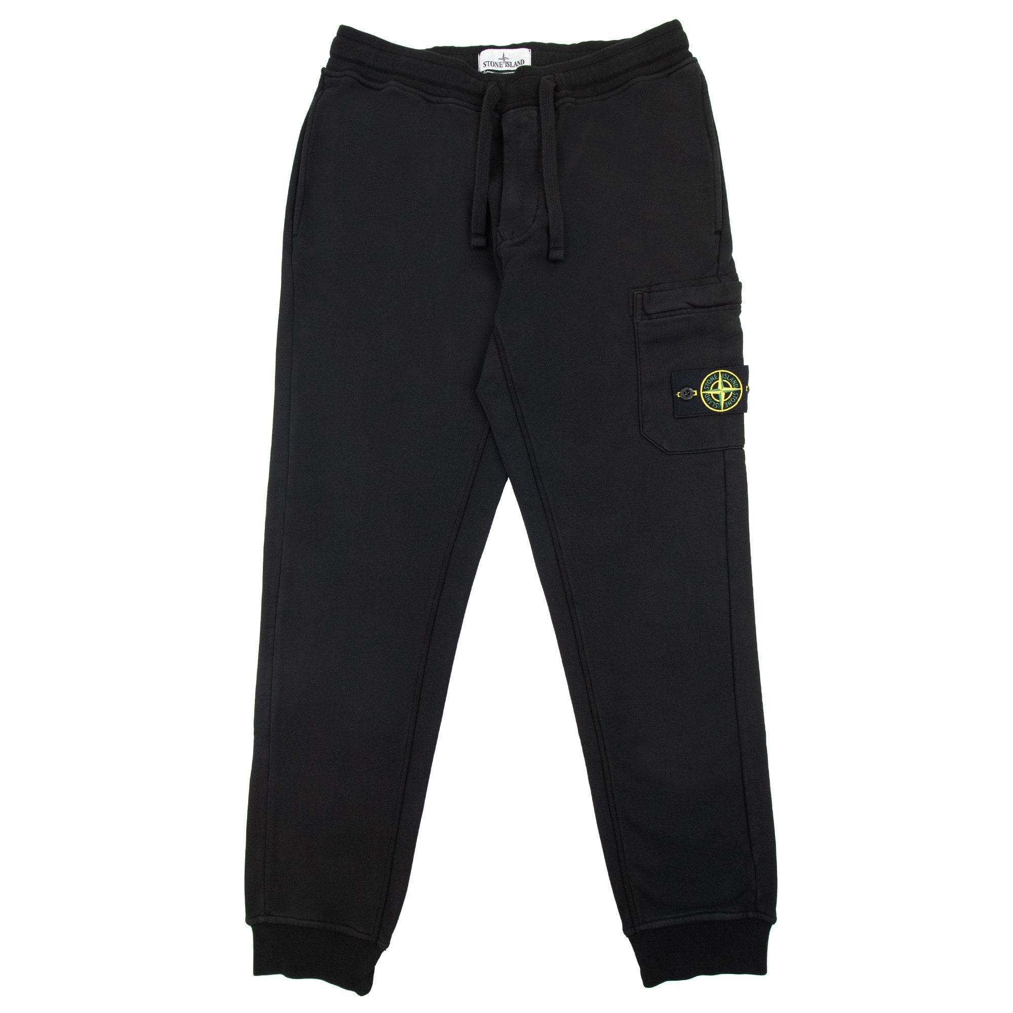 Stone Island 64520 Brushed Cotton Fleece Slim Fit Black V0029