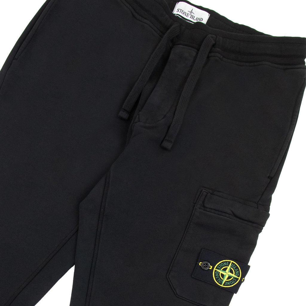 Stone Island 64520 Brushed Cotton Fleece Slim Fit Black V0029