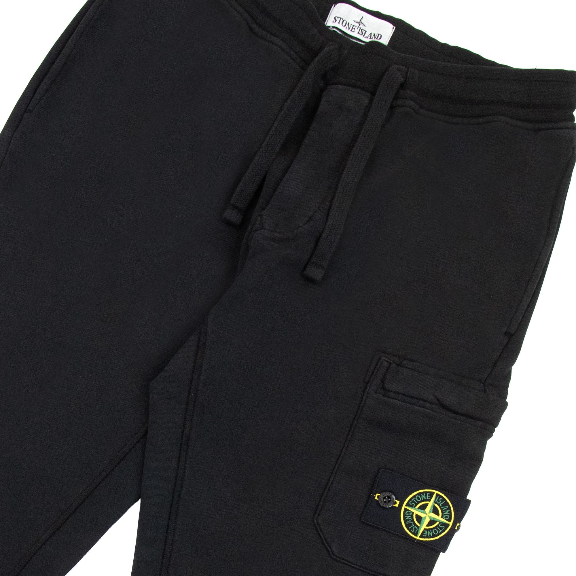 Stone Island 64520 Brushed Cotton Fleece Slim Fit Black V0029