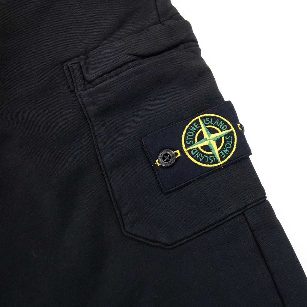 Stone Island 64520 Brushed Cotton Fleece Slim Fit Black V0029