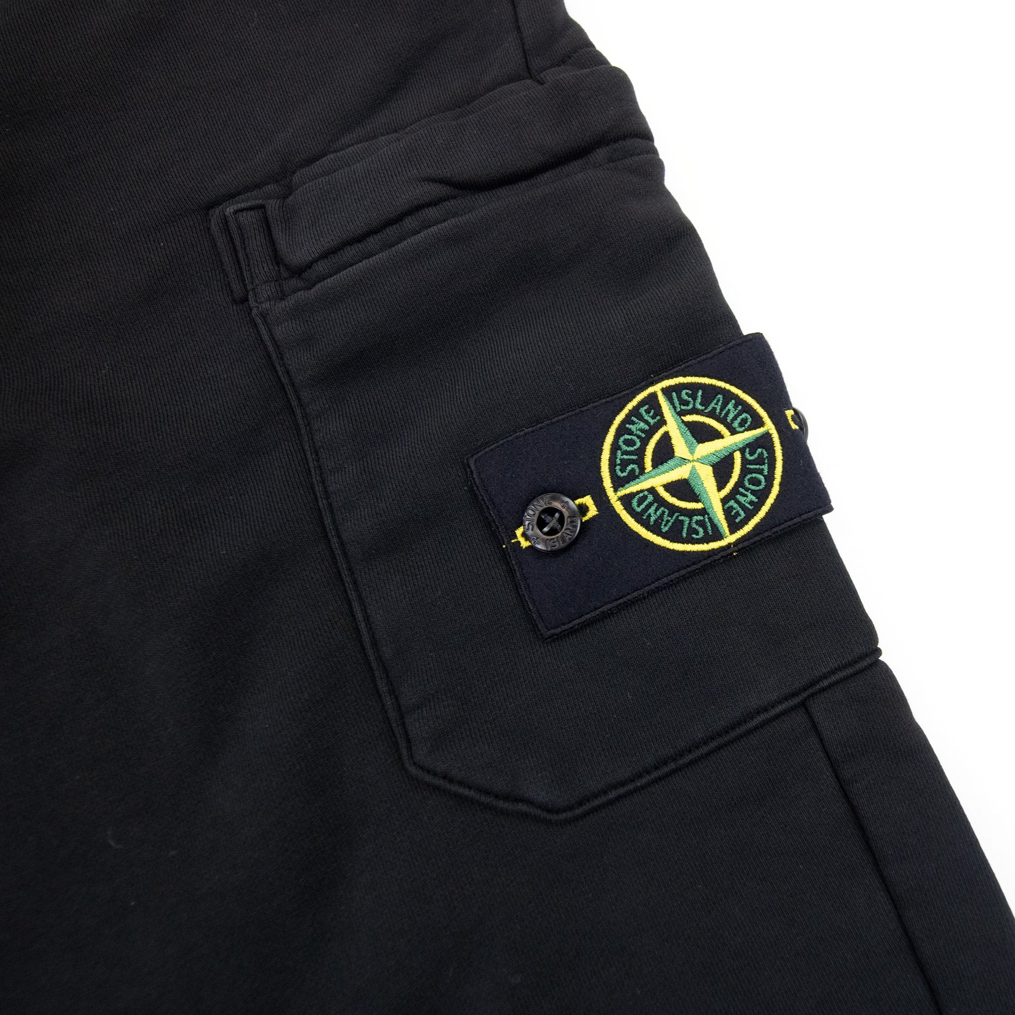 Stone Island 64520 Brushed Cotton Fleece Slim Fit Black V0029