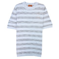 Missoni Stripe Cotton & Viscose Crewneck T Shirt Sky Blue S016f