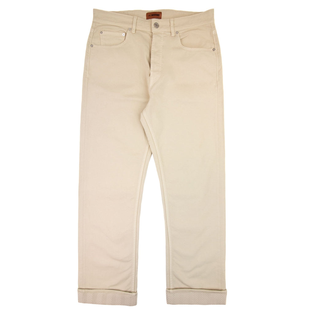 Missoni Knitted Inserts Stretchy 5 Pocket Trouser Cream S016s