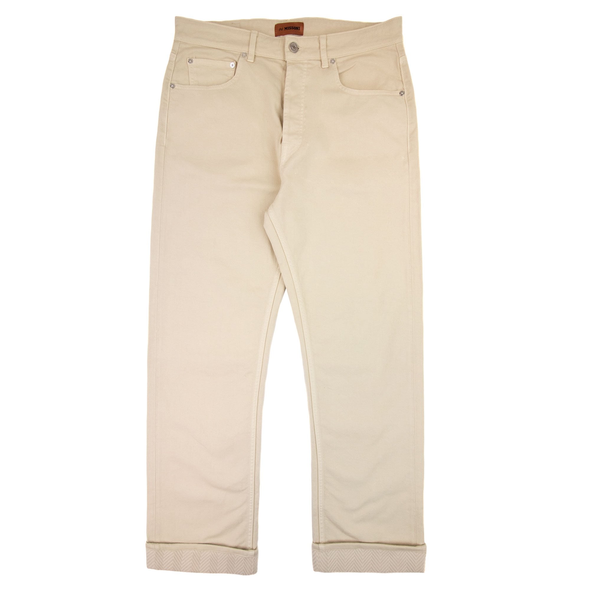 Missoni Knitted Inserts Stretchy 5 Pocket Trouser Cream S016s