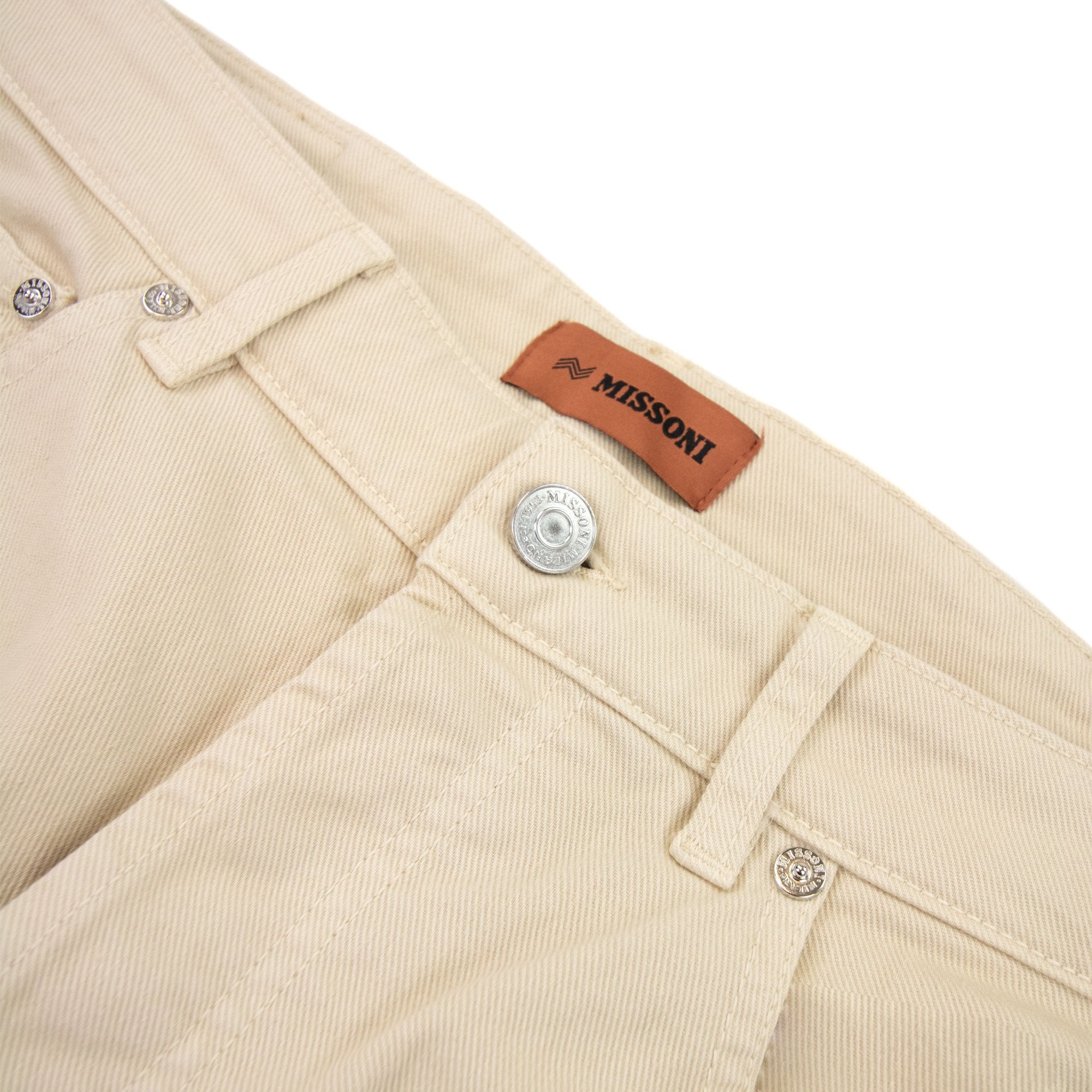 Missoni Knitted Inserts Stretchy 5 Pocket Trouser Cream S016s