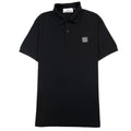Stone Island 22r39 Organic Cotton Pique S/s Polo Black V0029
