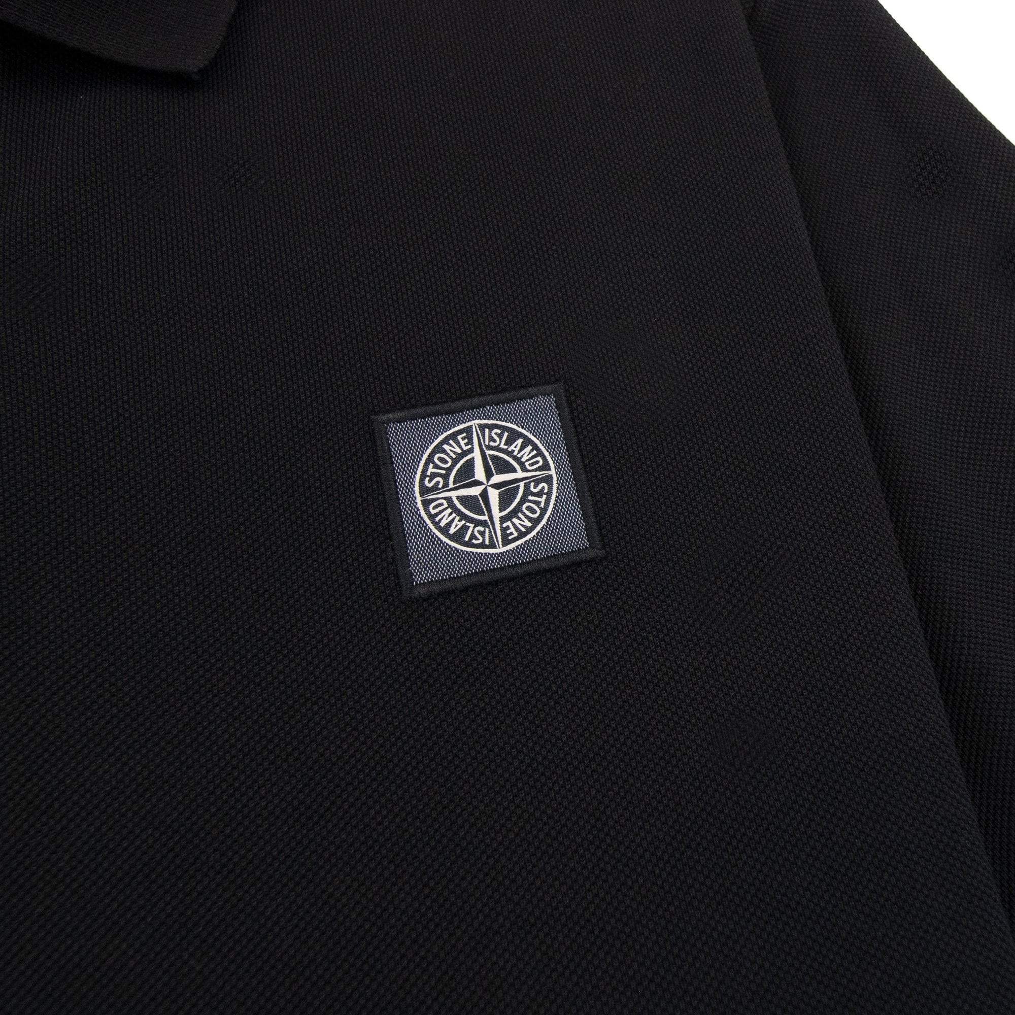 Stone Island 22r39 Organic Cotton Pique S/s Polo Black V0029