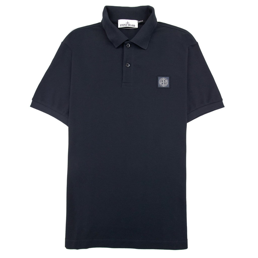 Stone Island 22r39 Organic Cotton Pique S/s Polo Navy Blue V0020
