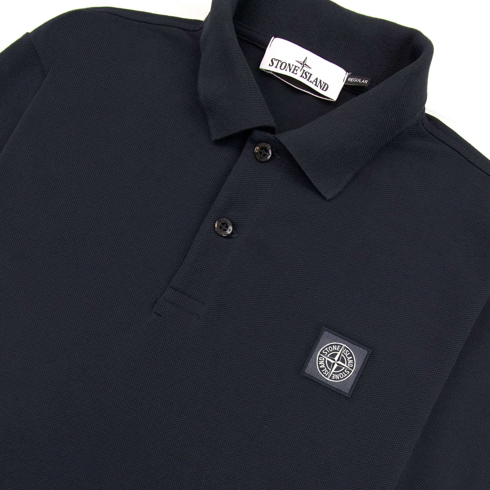 Stone Island 22r39 Organic Cotton Pique S/s Polo Navy Blue V0020