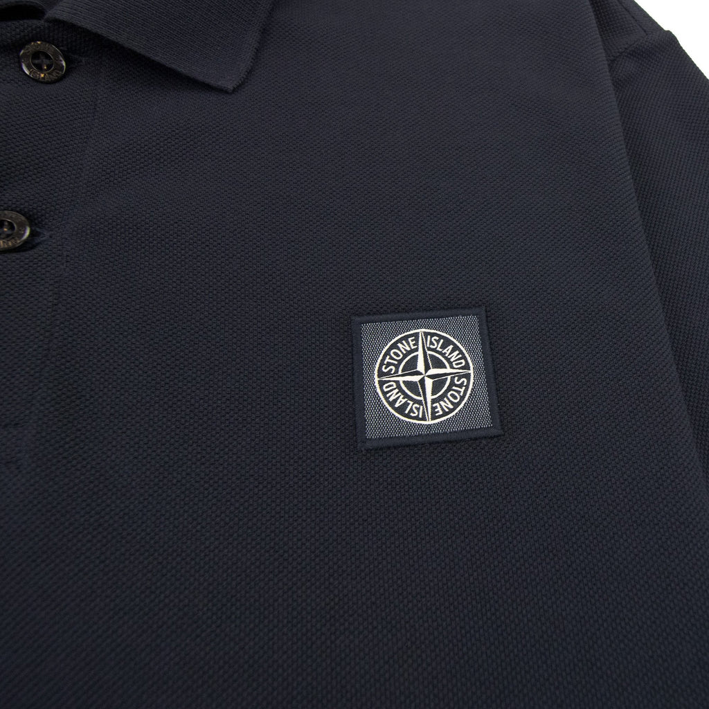 Stone Island 22r39 Organic Cotton Pique S/s Polo Navy Blue V0020