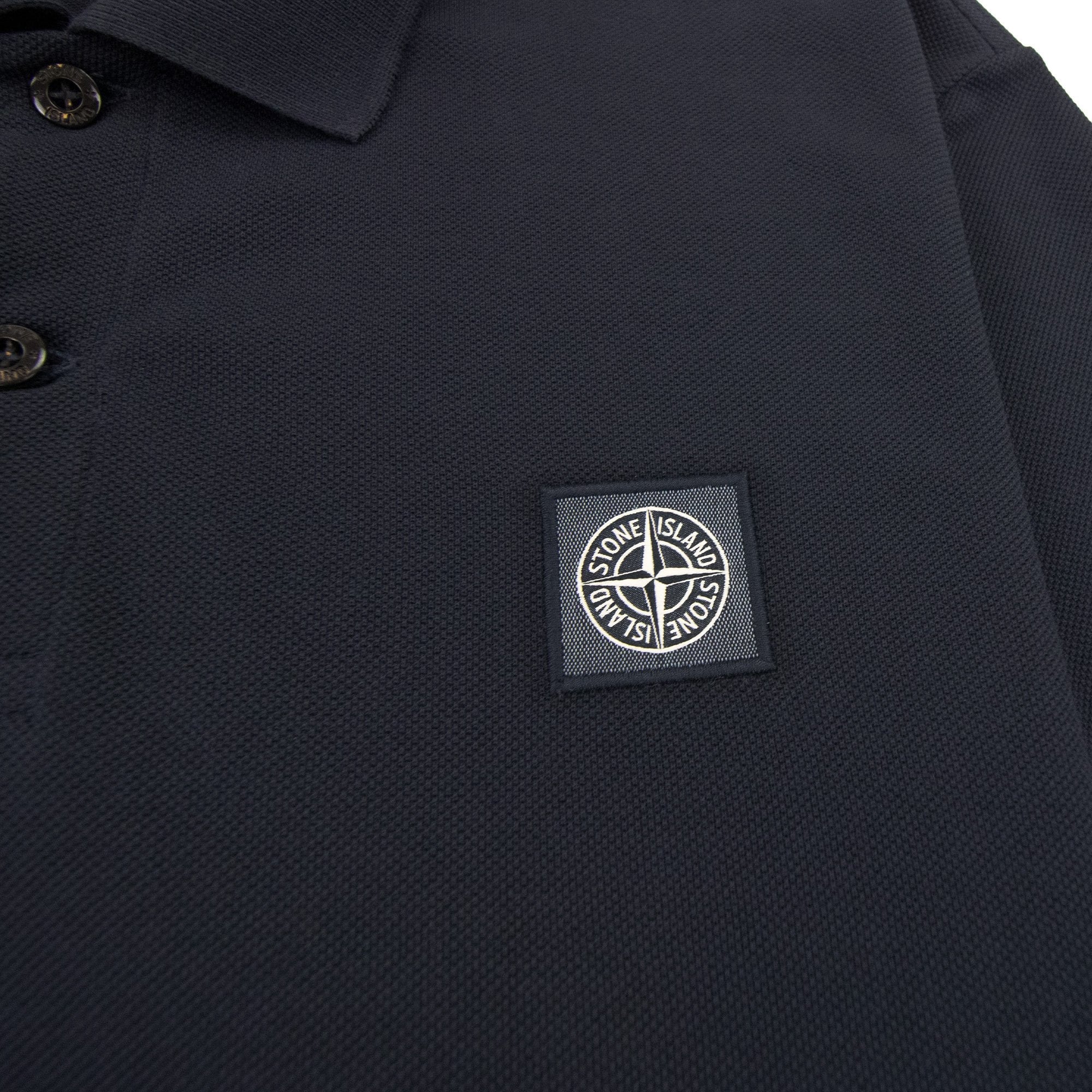 Stone Island 22r39 Organic Cotton Pique S/s Polo Navy Blue V0020