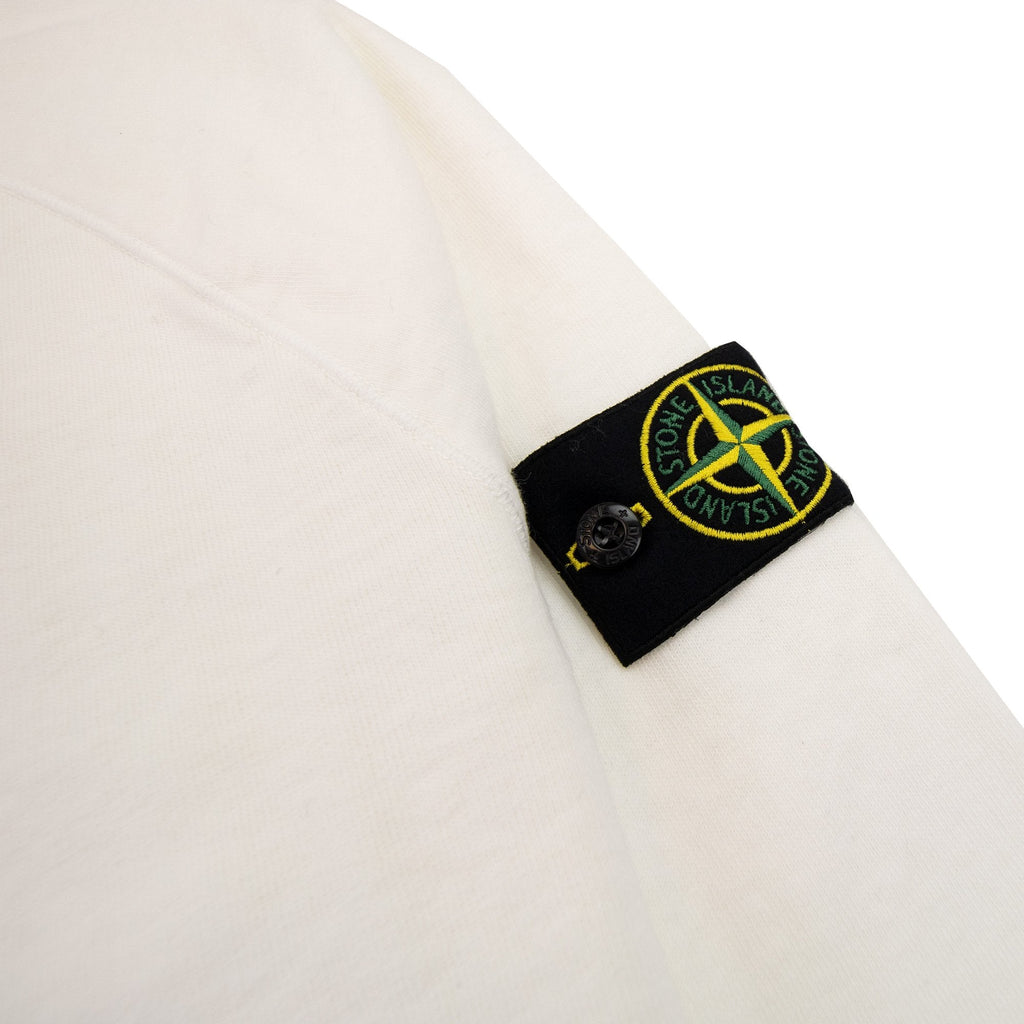 Stone Island 66360 Malfile Fleece Garment Dyed Sweatshirt White V0001