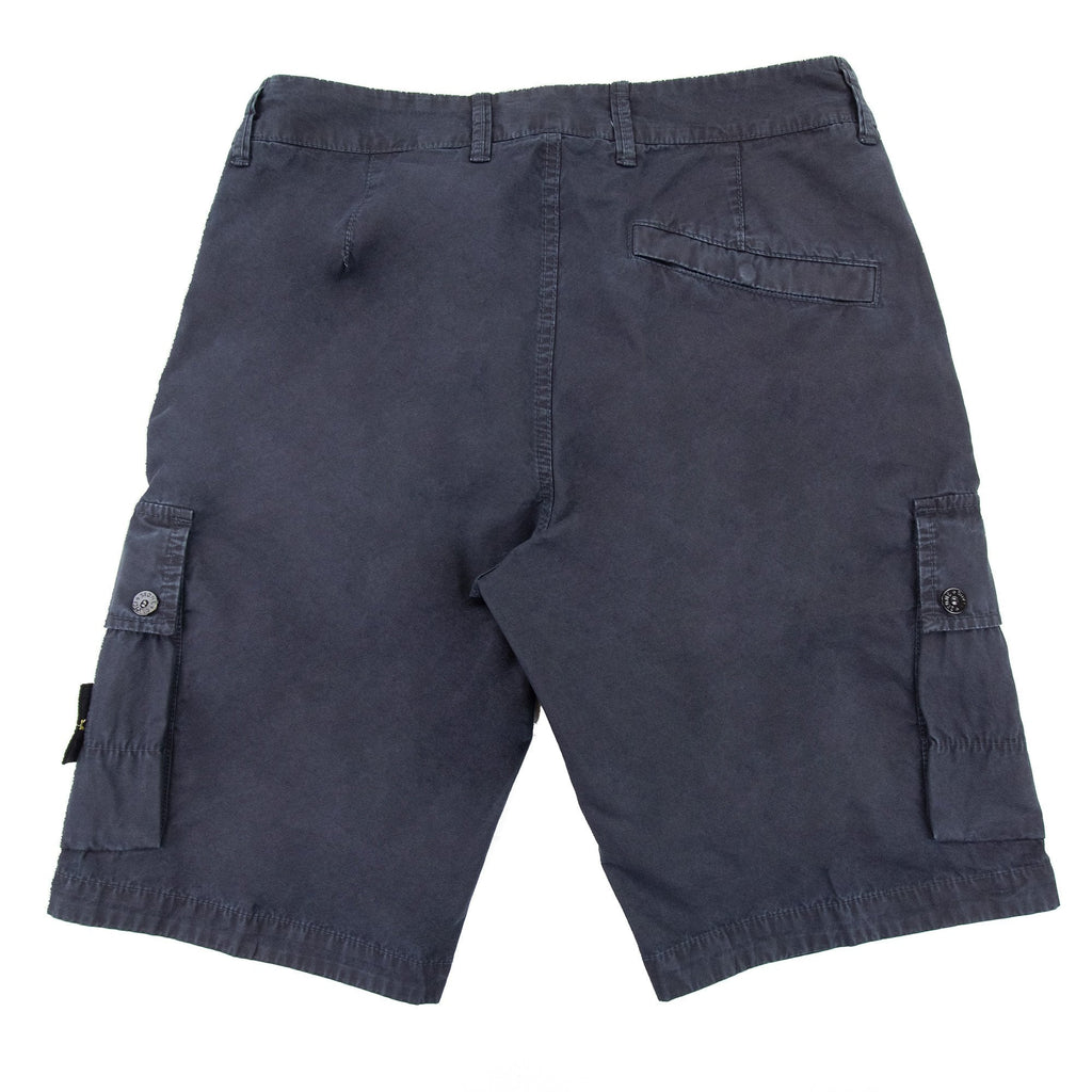 Stone Island L11wa Garment Dyed Canvas Shorts Dark Blue A0120