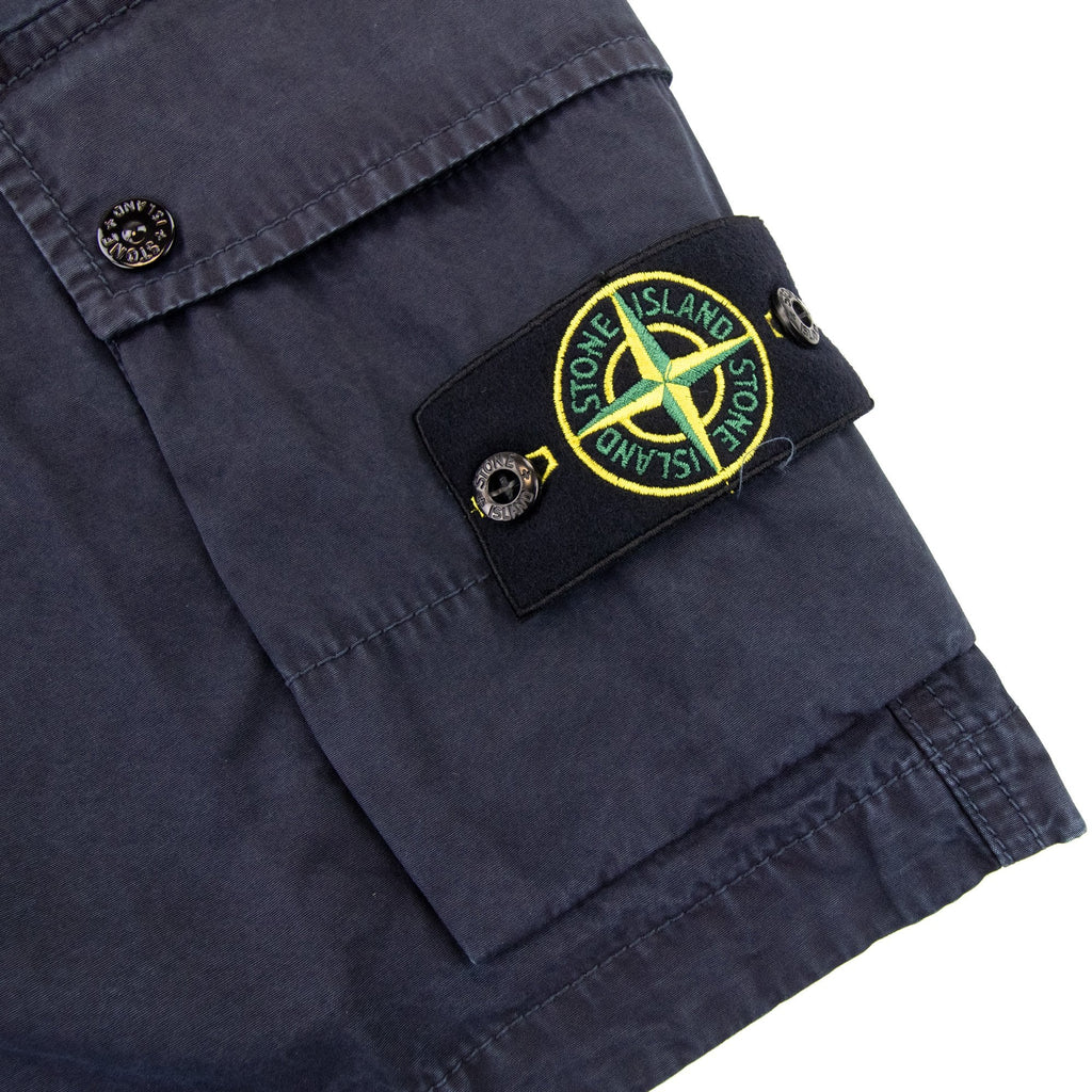 Stone Island L11wa Garment Dyed Canvas Shorts Dark Blue A0120