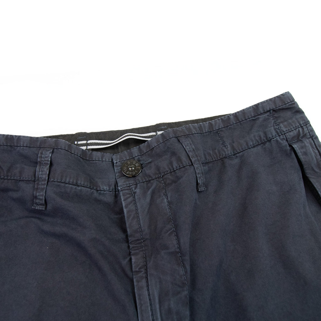 Stone Island L11wa Garment Dyed Canvas Shorts Dark Blue A0120