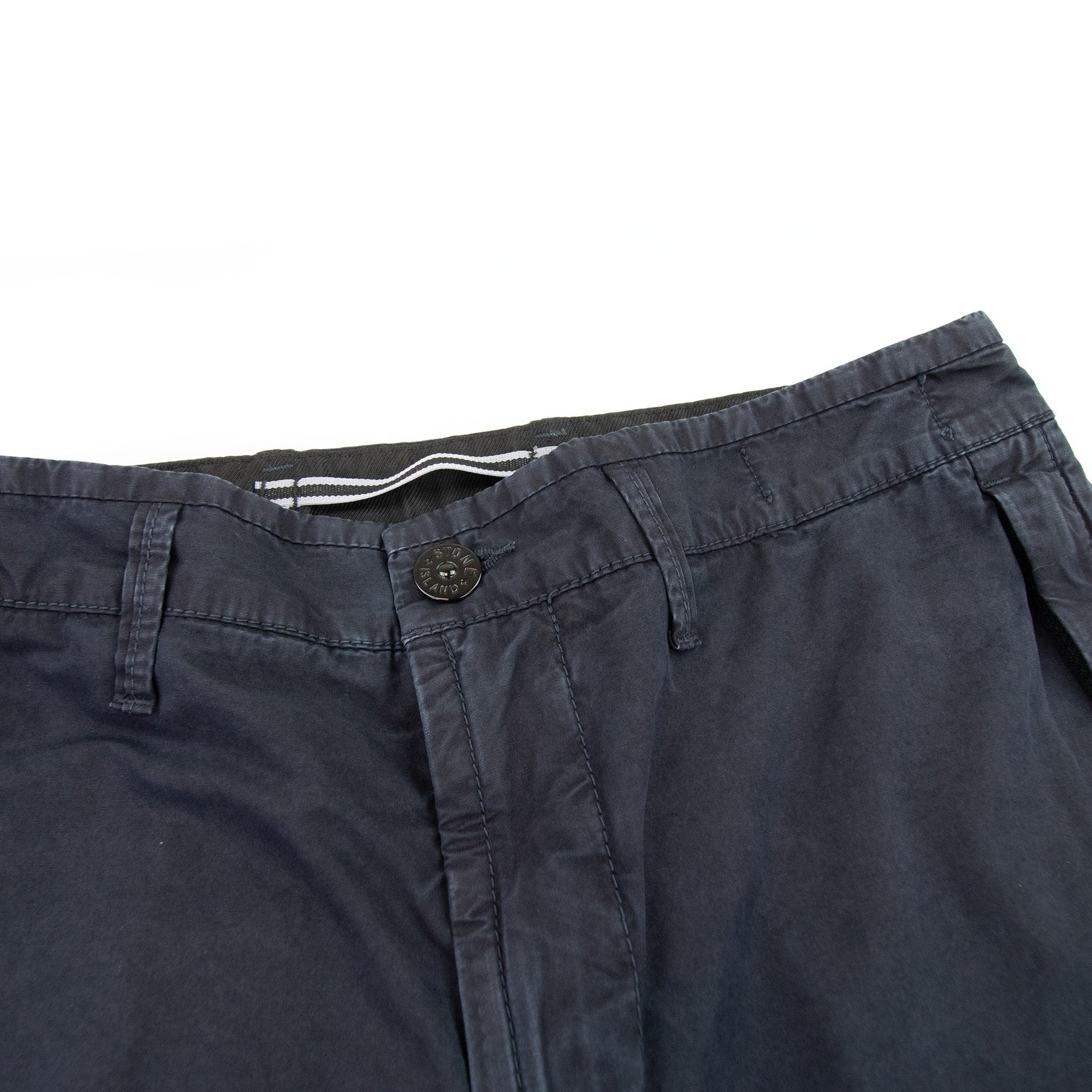 Stone Island L11wa Garment Dyed Canvas Shorts Dark Blue A0120