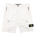 Stone Island 5l11wa Old Treatment Cargo Bermuda Shorts White V0001