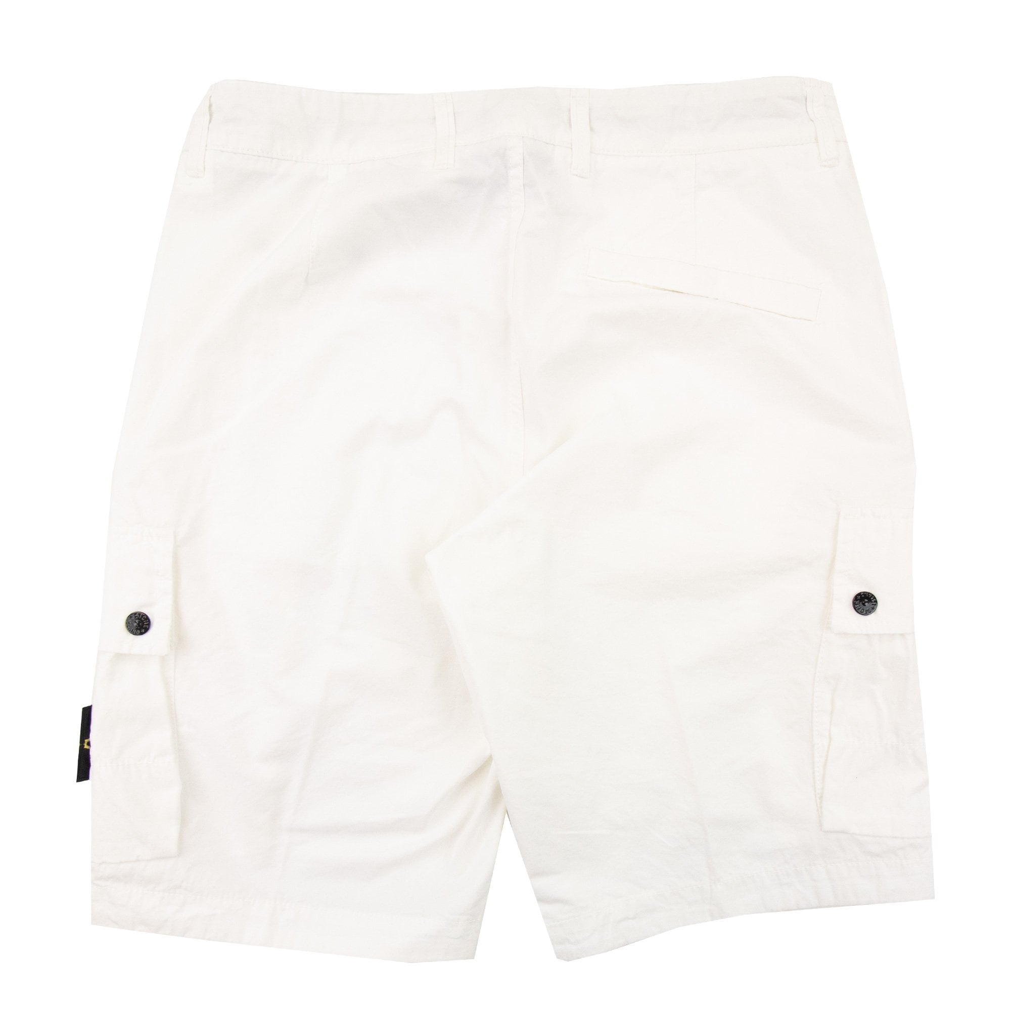 Stone Island 5l11wa Old Treatment Cargo Bermuda Shorts White V0001