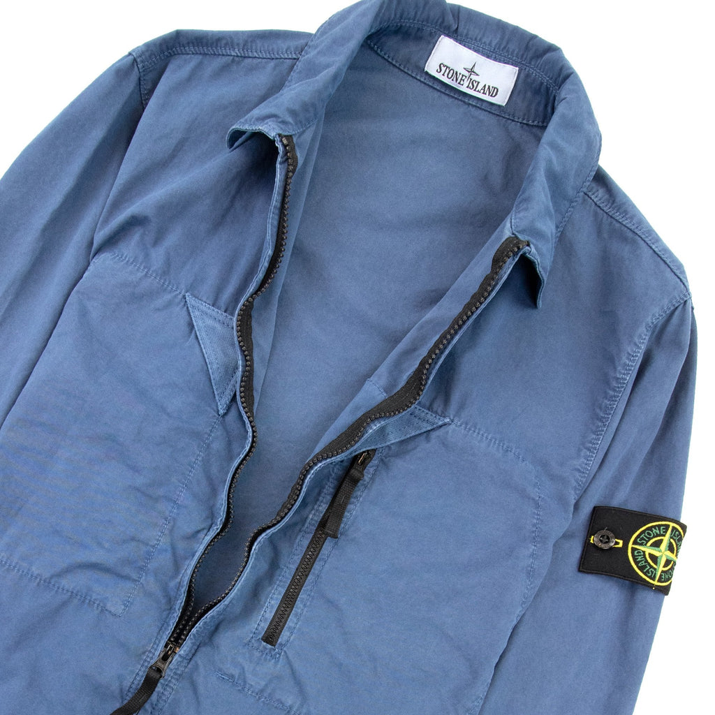 Stone Island 106wn Old Treatment Overshirt Blue V0124